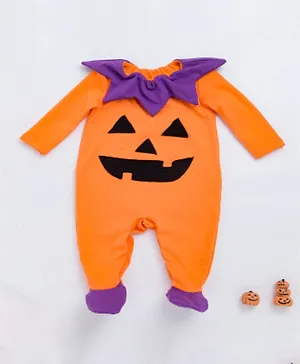 Kookie Kids Halloween Footed Sleepsuit - Orange