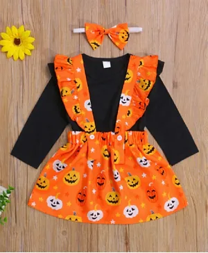 Kookie Kids Halloween Bodysuit with Skirt Set - Black