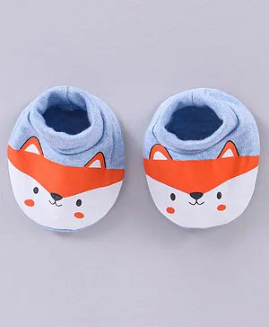 Babyhug Woollen Booties Fox Print - Multicolor
