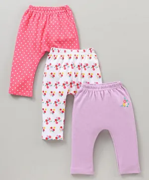 Babyhug Full Length Diaper Pants Multiprint Pack of 3 - Multicolor