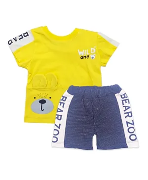 Donino Baby Bear Zoo Tee with Shorts Set - Yellow