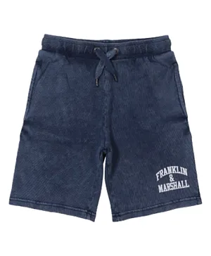 Franklin & Marshall Vintage Arch Logo Sweat Shorts - Blue -SAND
