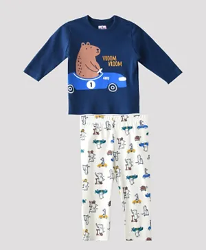 Smart Baby Full Sleeves Tee with Pants Set - Blue