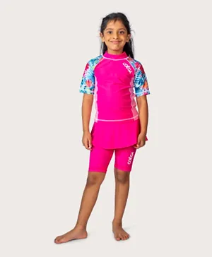 Coega Sunwear Foliage Swim Skirted Shorts - Pink