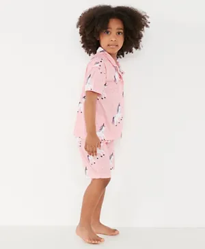 Trendyol Unicorn Knitted Pajamas Set -Pink
