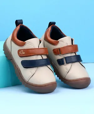 Babyoye Velcro Closure Casual Shoes - Beige & Brown
