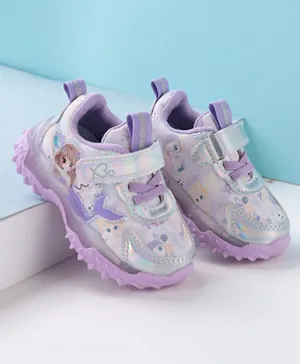 Babyoye Sports Shoes With Velcro Closure & Doll Printed - Purple
