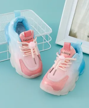 Babyoye Sports Shoes with Lace Tie Up Closure - Blue & Pink