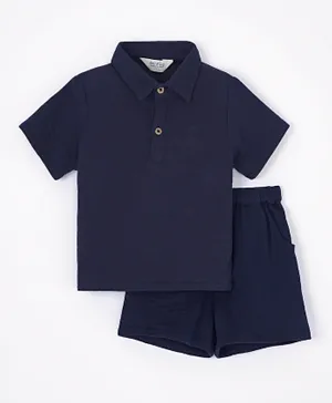 Bonfino Short Sleeves T-Shirt with Shorts Set - Navy Blue