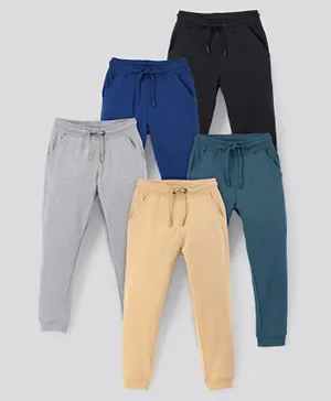 Primo Gino 5 Pack Cotton Track Pants - Multicolor