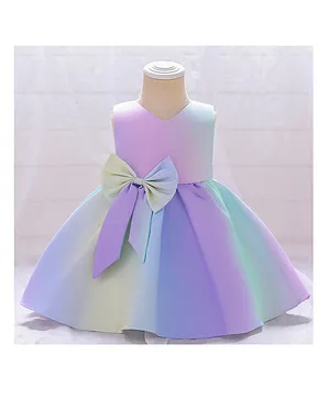 Kookie Kids Front Bow Party Dress - Purple