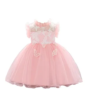 Kookie Kids Butterly Lace Detailed Party Dress - Pink