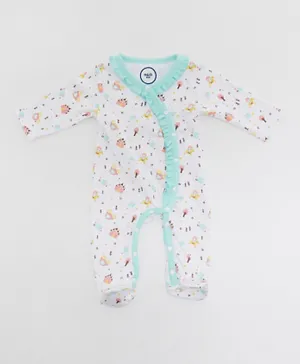 R&B Kids All Over Printed Sleepsuit - White