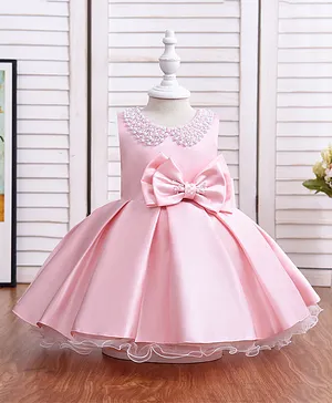 Kookie Kids Bow Applique Party Dress - Pink
