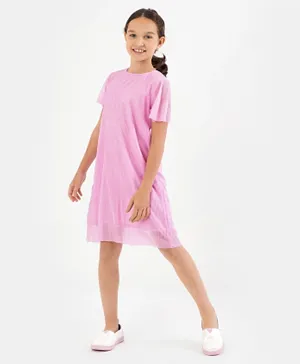 Primo Gino Shimmer Party Dress - Pink