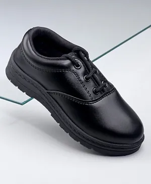 باين كيدز حذاء مدرسي سادة برباط - أسود