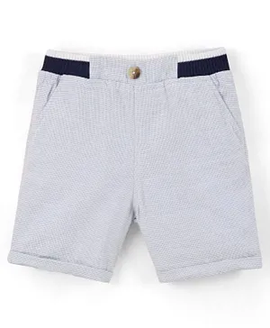 Pine Kids Cotton Above Knee Length Shorts With Elasticated Waist - Blue & Grey