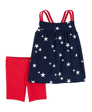 Carter's 2 Piece Star Tank & Bike Short Set - Dark Blue