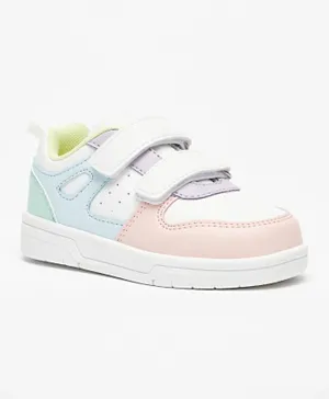 Flora Bella by ShoeExpress Panelled Sneakers with Hook and Loop Closure - Multicolor