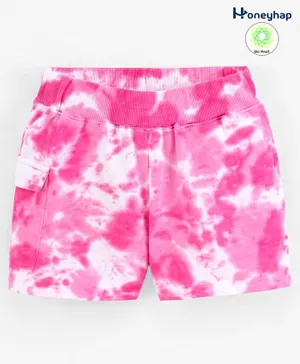 Honeyhap Premium 100% Cotton Terry Washed Shorts with Bio Finish - Pink