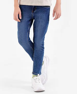 Primo Gino Cotton Elastane Ankle Length Jeans - Blue