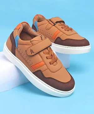 Pine Kids Velcro Closure Casual Shoes  - Tan Brown