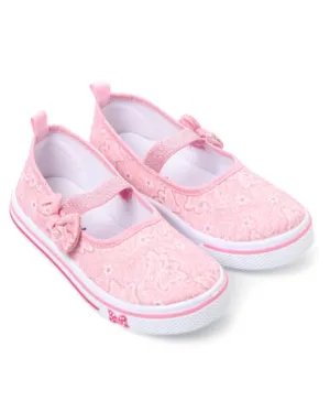 Cute Walk by Babyhug Casual Shoes with Velcro Closure Butterfly Embroidery - Pink