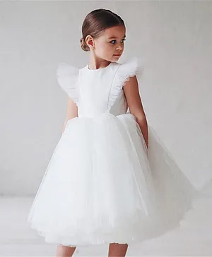 Kookie Kids Frill Detailed Party Dress - White