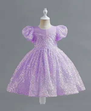 Kookie Kids Glittery Party Dress - Purple