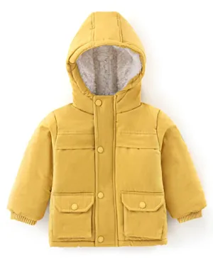 Babyhug Full Sleeves Hooded & Padded Jacket Solid- Mustard