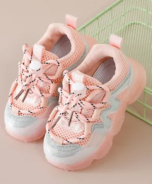 Babyoye Lace Up Sports Shoes - Pink