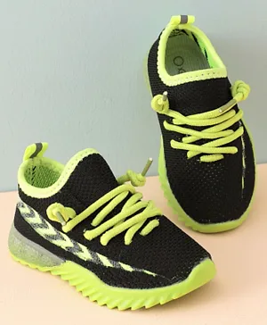 Babyoye Lace Up Sports Shoes - Green & Black