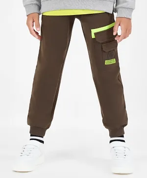 Primo Gino 100% Cotton Ankle Length Solid Cargo Pocket Lounge Pant - Green