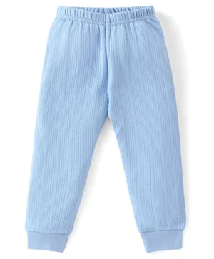 Babyhug Full Length Solid Colour Thermal Pants - Blue