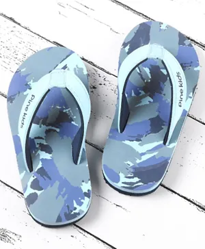 Pine Kids Abstract Print Flip Flops - Blue