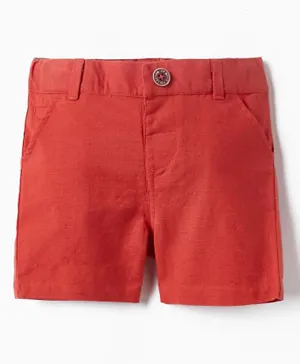 Zippy Cotton Solid Chino Shorts - Red