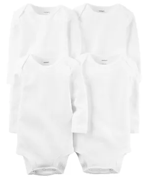Carter's Pack of 4 Long Sleeve Original Bodysuits - White