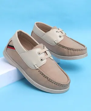 Pine Kids Slip On Color Block Casual Loafer Shoes - Beige