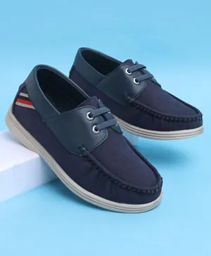 Pine Kids Slip On Color Block Casual Loafer Shoes - Blue