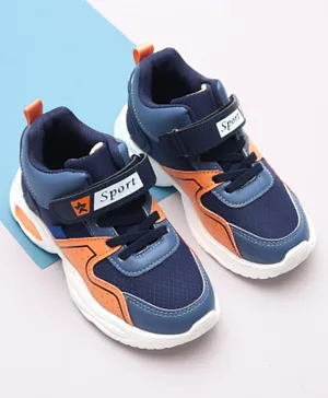 Cute Walk by Babyhug Sports Shoes With Velcro Closure Solid - Blue & Orange