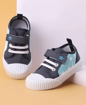 Cute Walk by Babyhug Shark Printed Casual Shoes with Velcro Closure - Blue