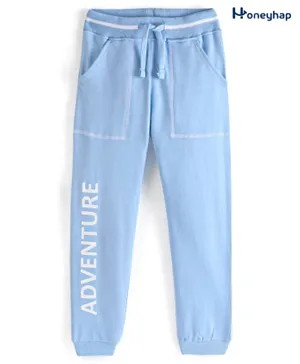 Honeyhap Premium Cotton Looper Full Length  Lounge Pants with Bio Finish & Text Printed - Open Air