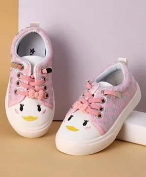Cute Walk by Babyhug Slip On Casual Shoes with Bow Lace Applique - Pink