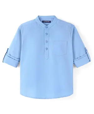 Pine Kids 100% Cotton Full Sleeves Solid Color Shirt - Sky Blue