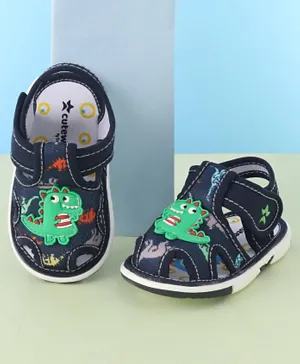 Cute Walk by Babyhug Slip On Sandals with Velcro Closure & Croc Applique - Blue