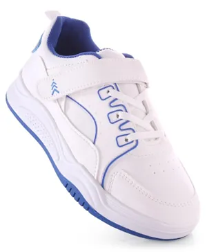 Pine Kids Velcro Closure Sneakers Shoes - White & Blue