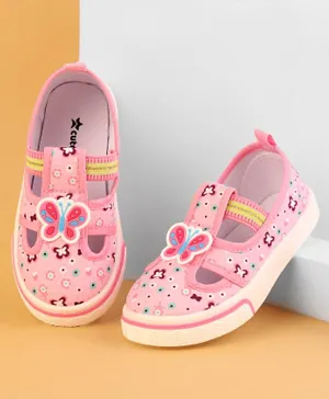 Cute Walk by Babyhug Slip On Butterfly Printed Causal Shoes - Light Pink
