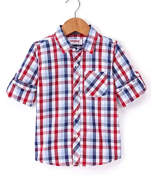 Babyhug Cotton Woven Full Sleeves Checks Shirt- Multicolor