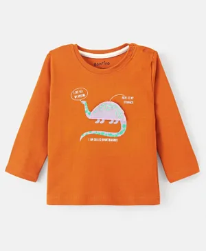Bonfino Boy Cotton Full Sleeves T-Shirt Orange