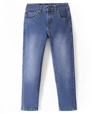 حزام جينز باين كيدز بطول الكاحل وخصر مطاطي قابل للتعديل - أزرق متوسط